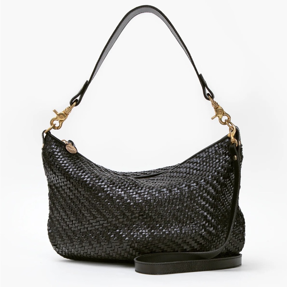 Clare V. Moyen Messenger - Black Leather Zig Zag